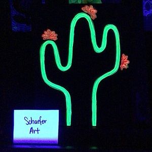 Blacklight - Party Cactus Painting - Fun Art - Wall Decor